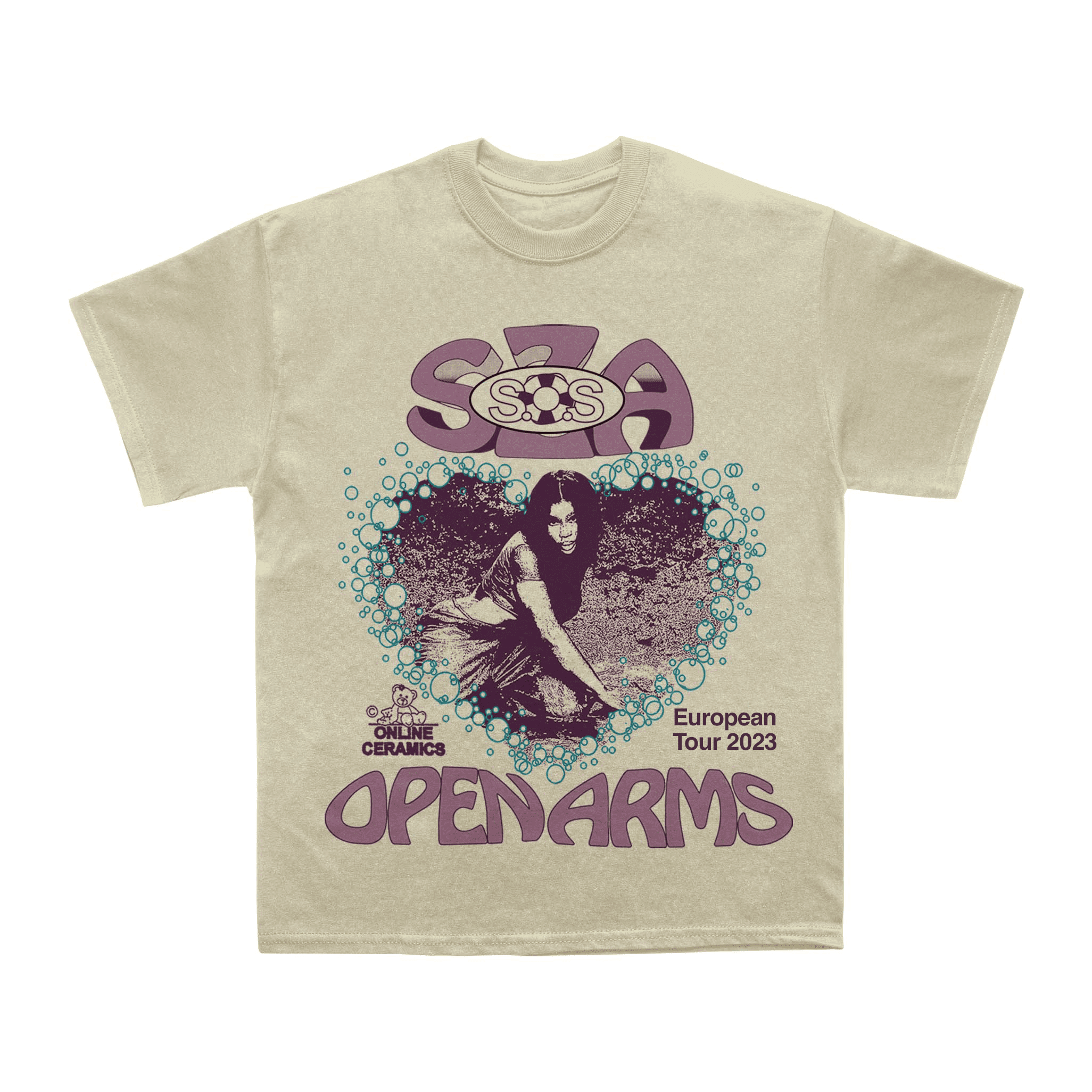 SZA MERCHANDISE - SAND SOS OPENARMS EUROPE TOUR T-SHIRT