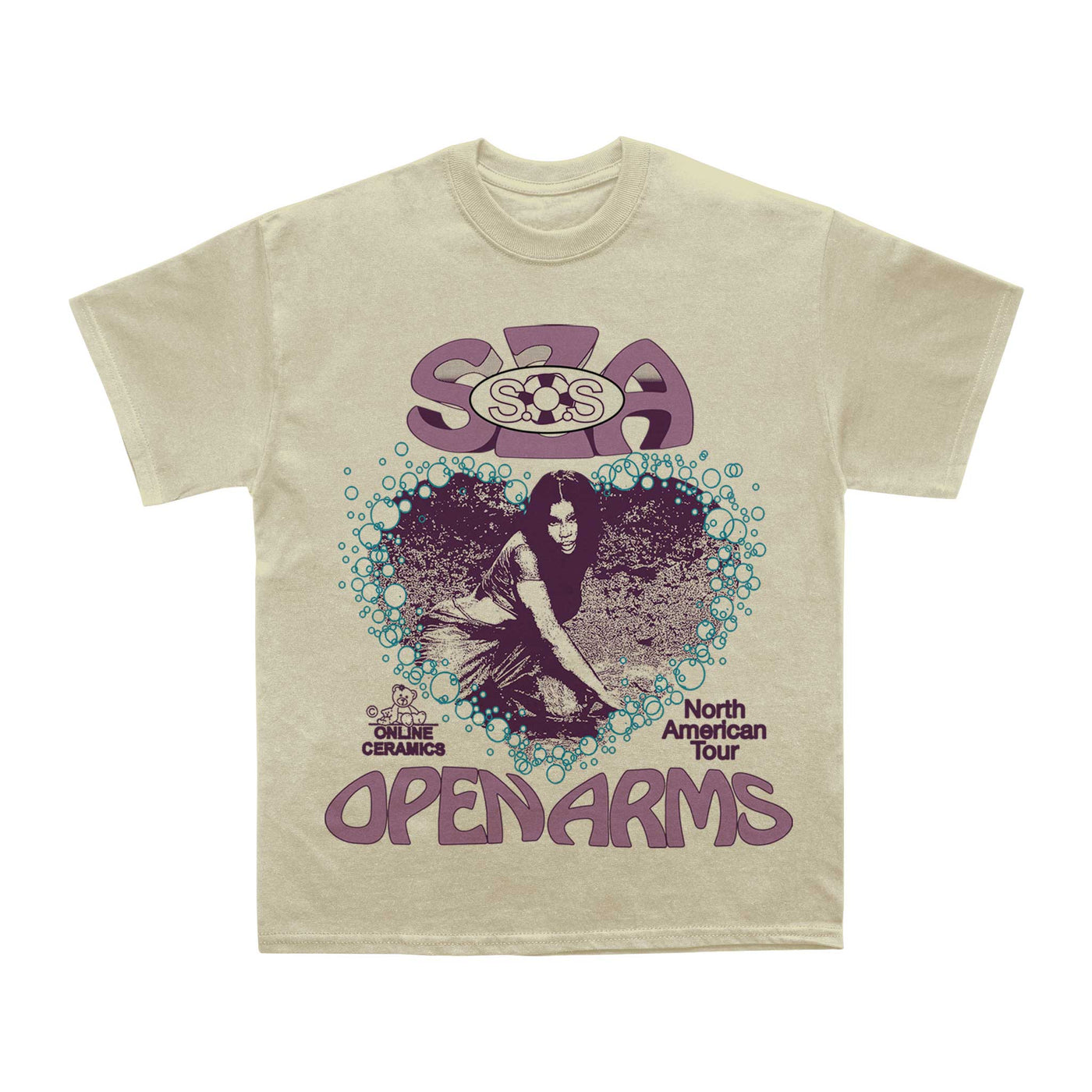 SZA MERCHANDISE - SAND SOS OPENARMS NORTH AMERICA TOUR T-SHIRT