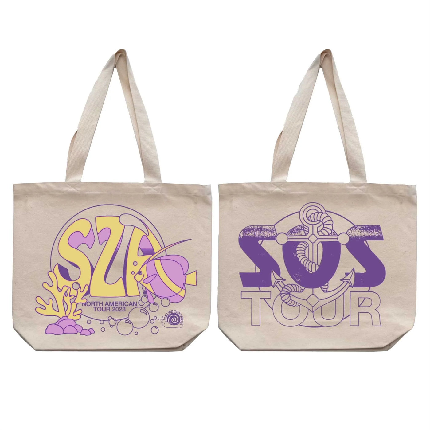 SZA MERCHANDISE EUROPE SOS TOUR TOTE BAG CREAM