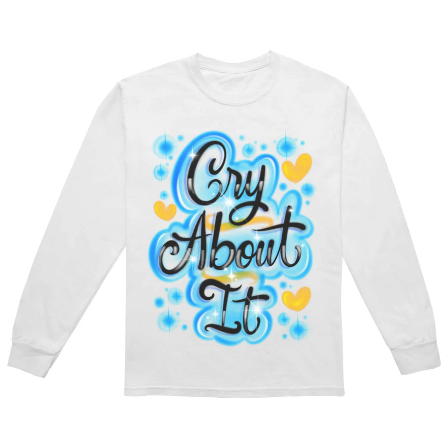 SZA MERCHANDISE - CRY ABOUT IT WHITE LONG SLEEVE TOUR T-SHIRT
